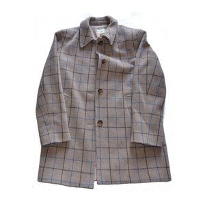 Womens Plaid Wool Winter Coat size 6